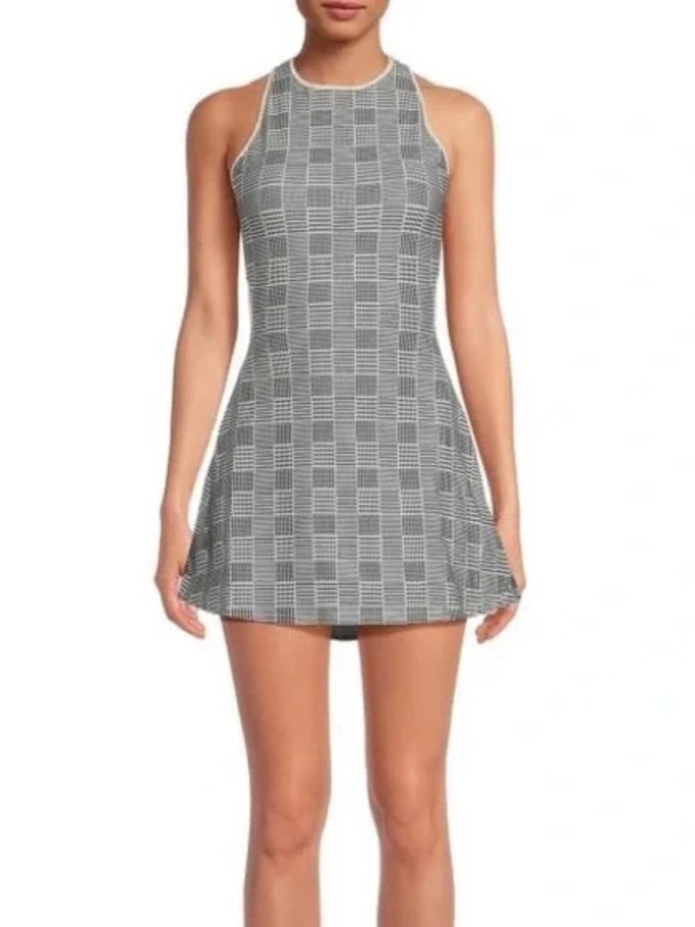 l*space Plaid Fit-and-Flare Athletic Dress